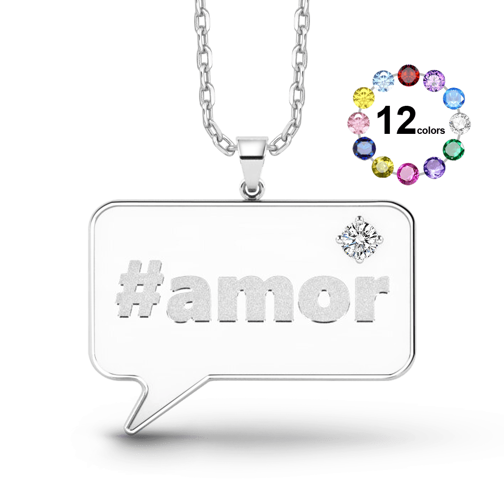 Gnoce Hashtag Speech Bubble Custom Necklace_1