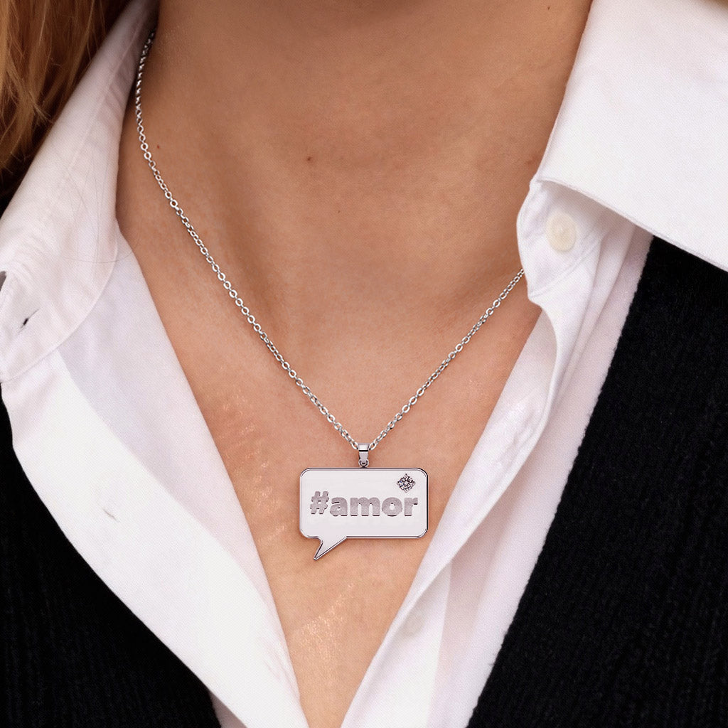 Gnoce Hashtag Speech Bubble Custom Necklace_2