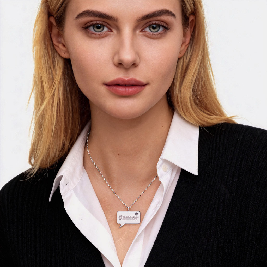 Gnoce Hashtag Speech Bubble Custom Necklace_4