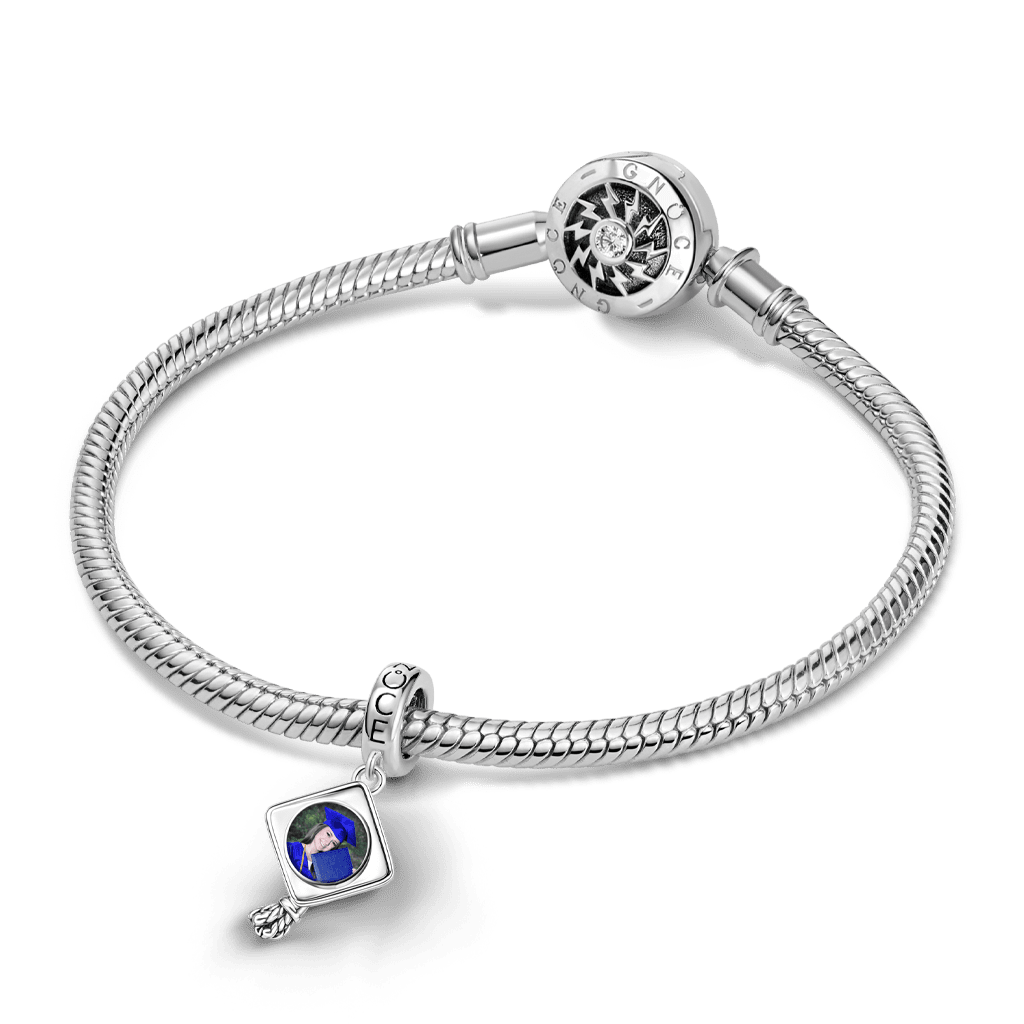 Gnoce Graduation Cap Personalized Photo Pendant Dangle Charm_2