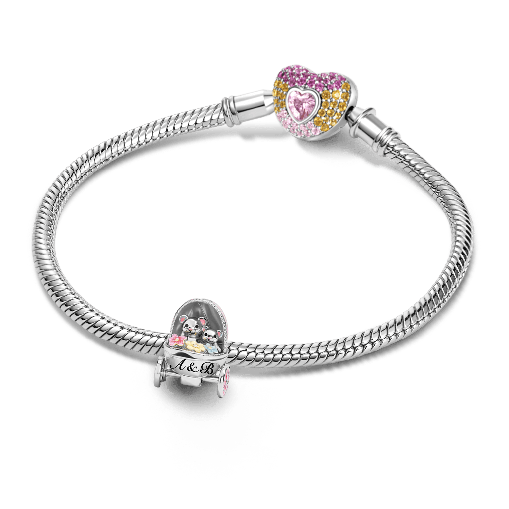 Gnoce Mother's Day Baby Stroller Mother & Baby Mouse Charm_3