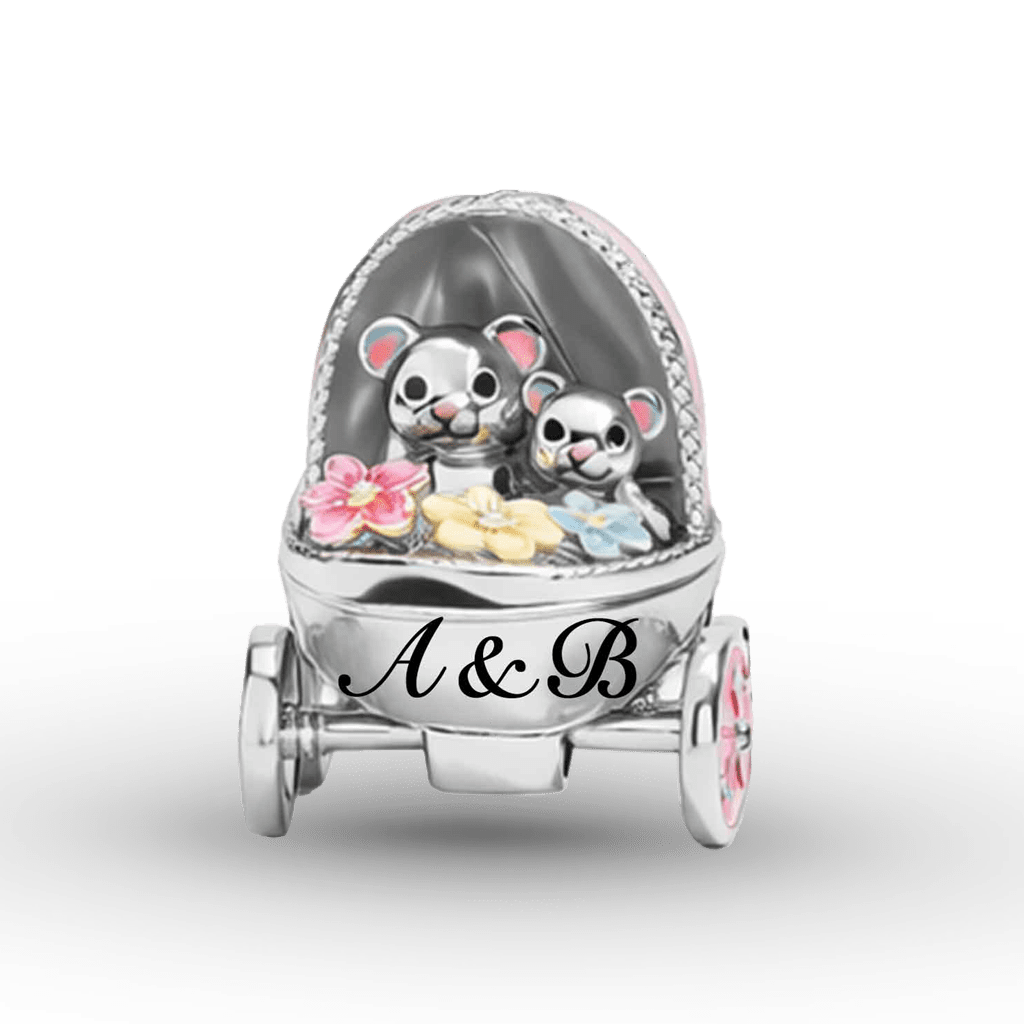 Gnoce Mother's Day Baby Stroller Mother & Baby Mouse Charm_1