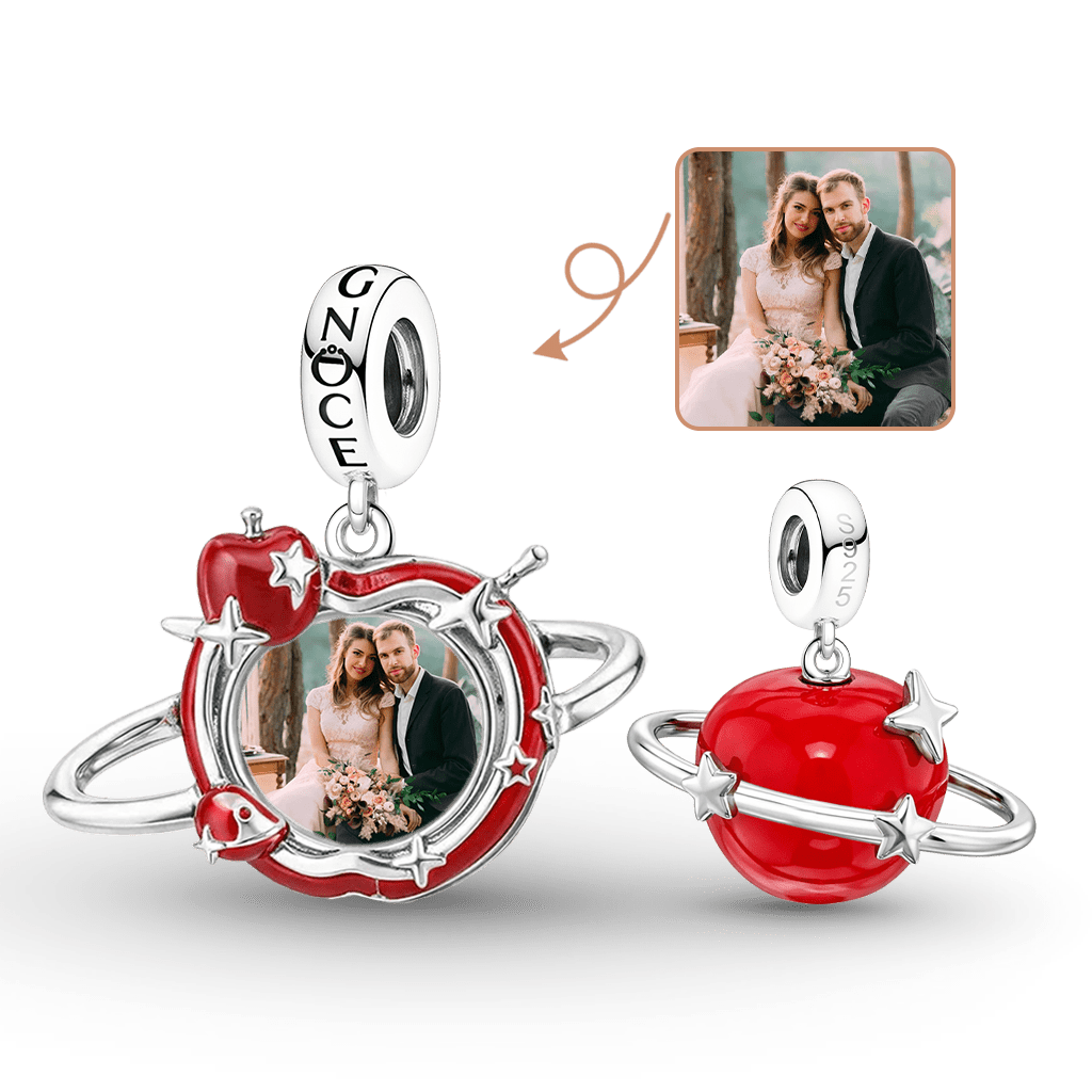 Gnoce Apple Planet Personalized Photo Pendant Dangle Charm_1