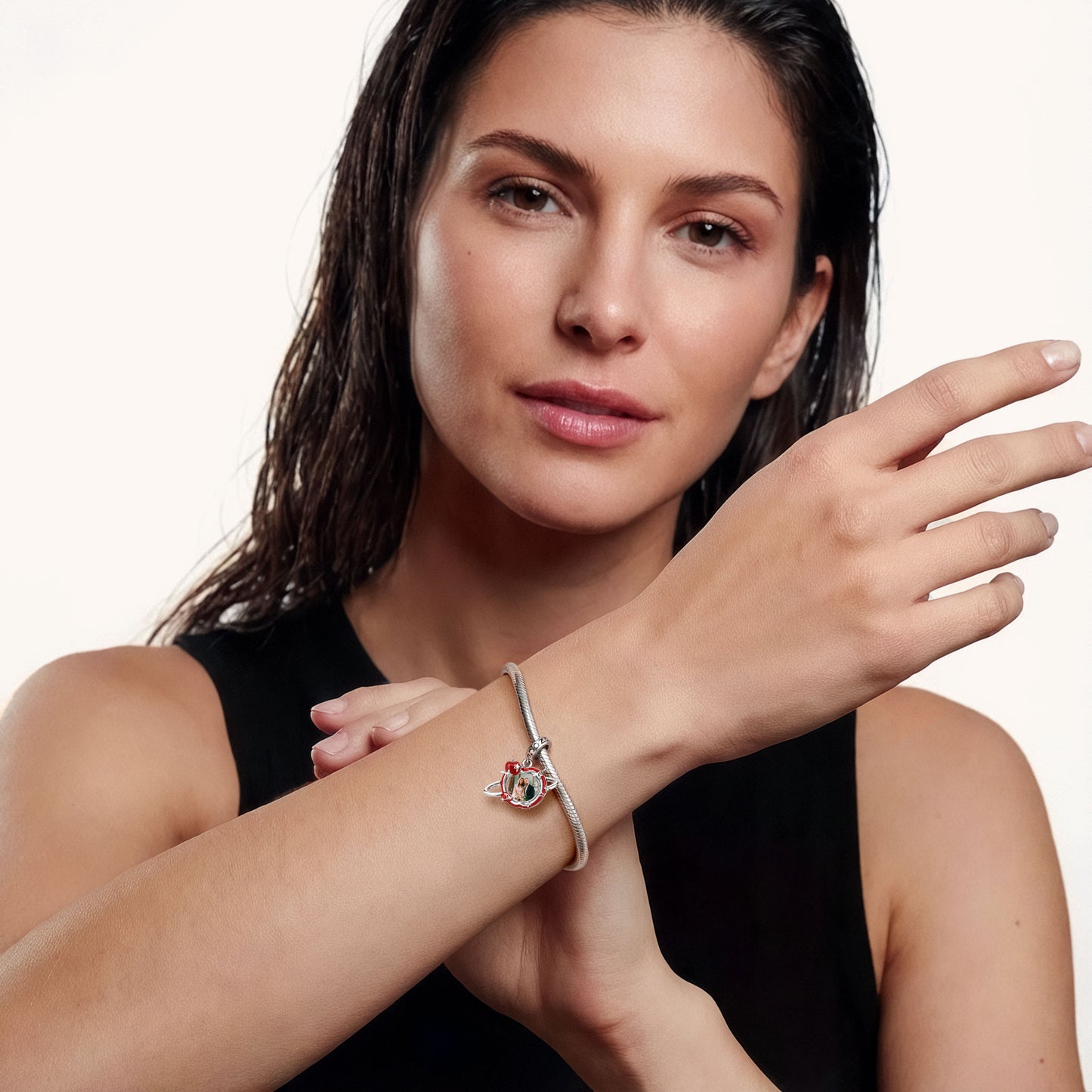 Gnoce Apple Planet Personalized Photo Pendant Dangle Charm_2