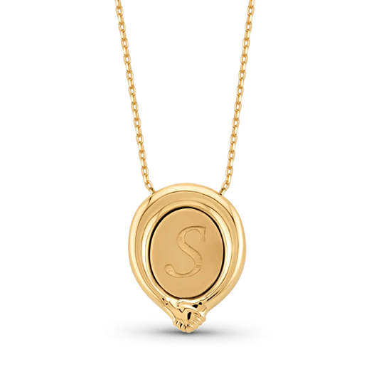 Gnoce Initial Wax Seal Locket Necklace_1