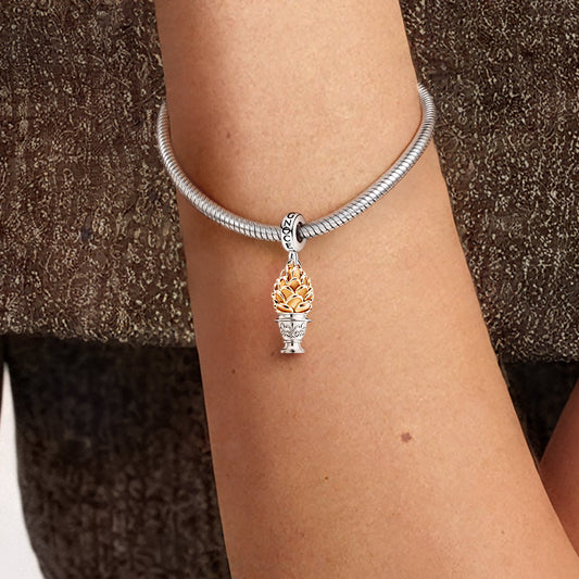 Gnoce Engravable Bronze Pinecone Pendant Dangle Charm_2