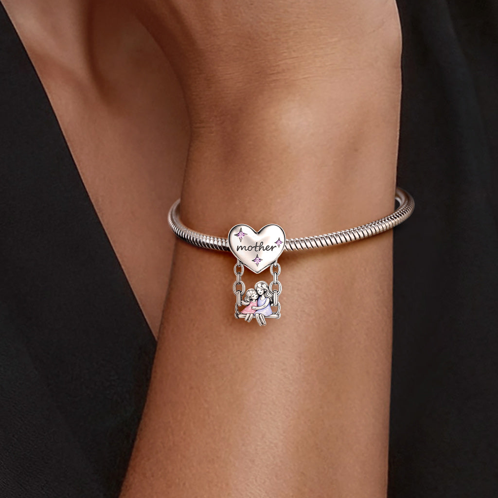 Gnoce Mother & Daughter Swinging Birthstone Charm_2
