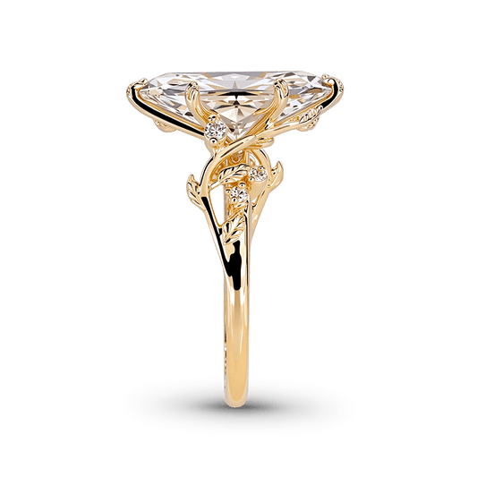 Gnoce Organic Vine Marquise-Cut Moissanite Engagement Ring_3