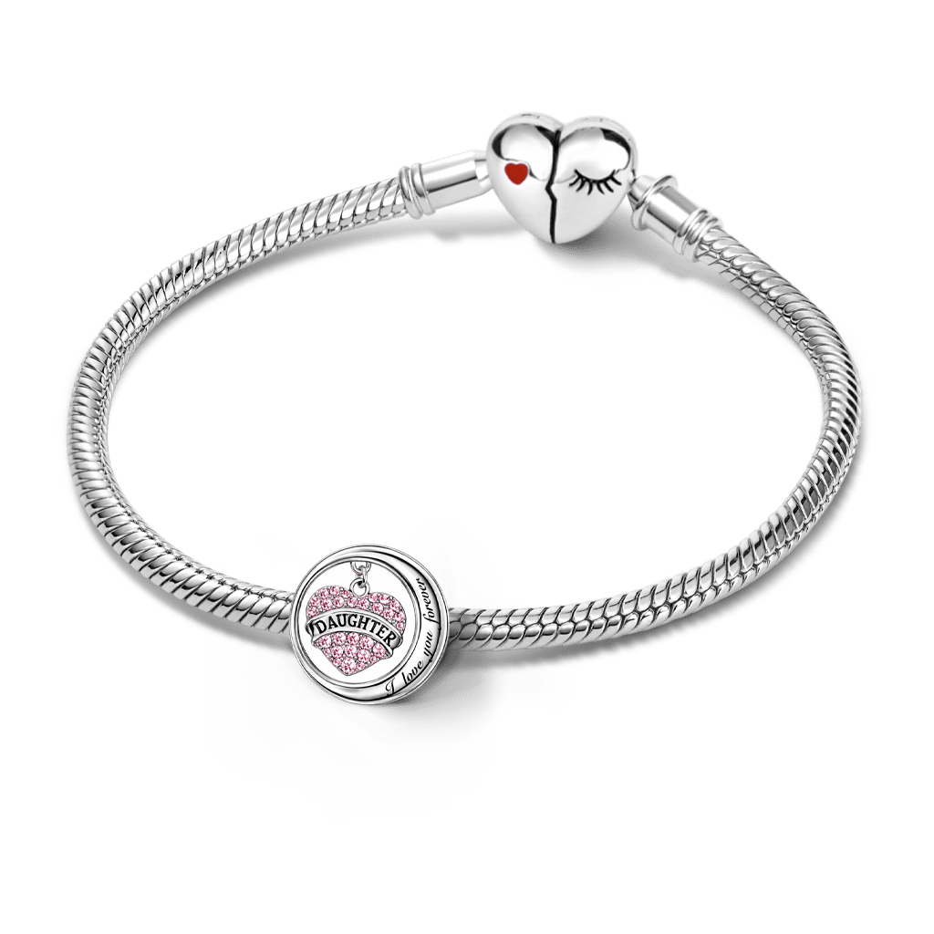 Gnoce Mother's Day Daughter Heart-shaped Moon Personalized Photo Charm_3