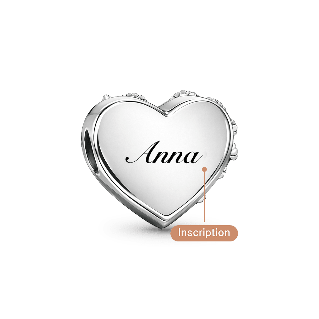 Gnoce Mother's Day Carnation Engravable Heart Birthstone Charm_5