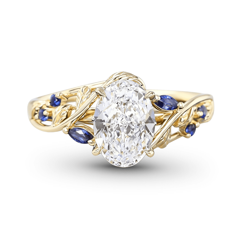 Gnoce Leafy Oval-cut Engagement Ring_1