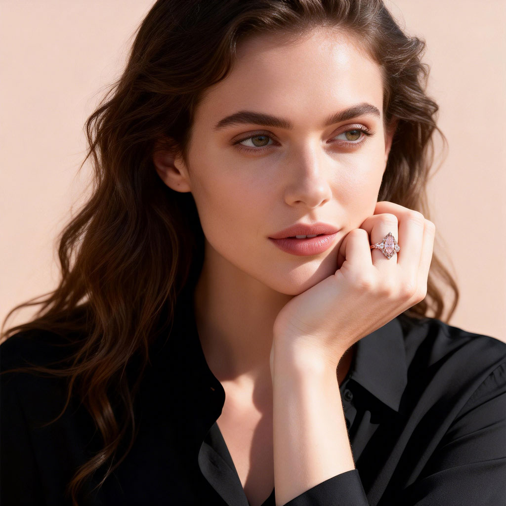 Gnoce Vintage Style Marquise-Cut Engagement Ring_2