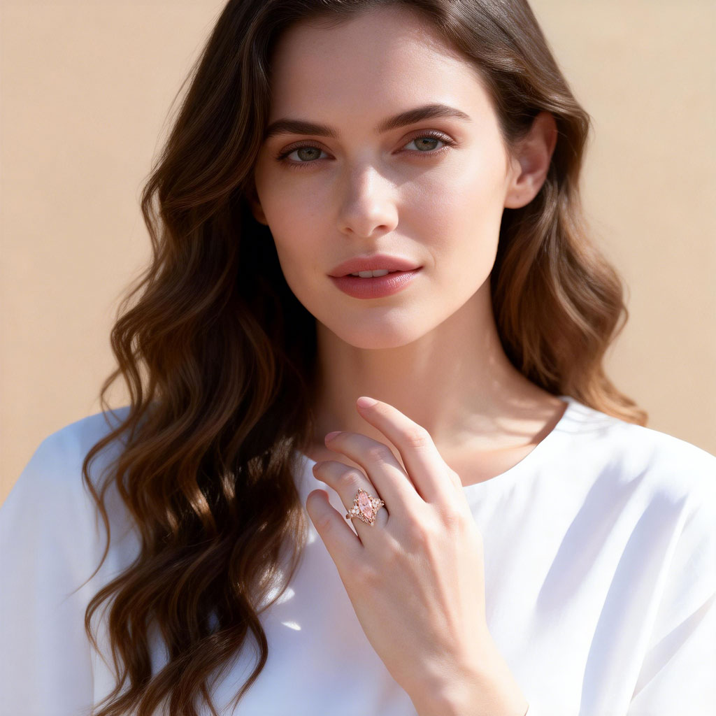 Gnoce Vintage Style Marquise-Cut Engagement Ring_3