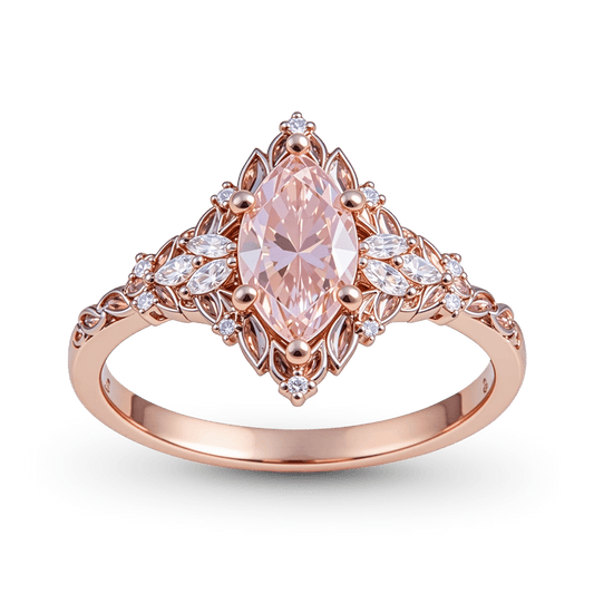 Gnoce Vintage Style Marquise-Cut Engagement Ring_1