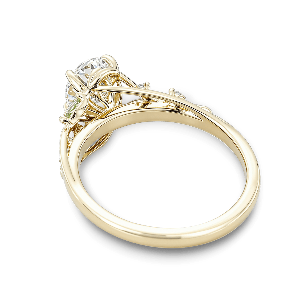 Gnoce Branch Inspired Leafy Oval-Cut Engagement Ring_4