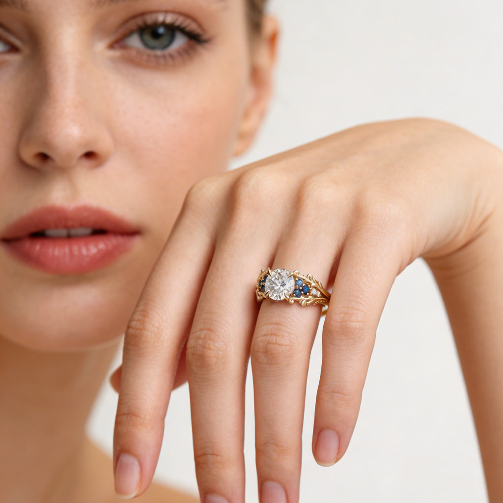 Gnoce Nature-Inspired Round-cut Engagement Ring_3