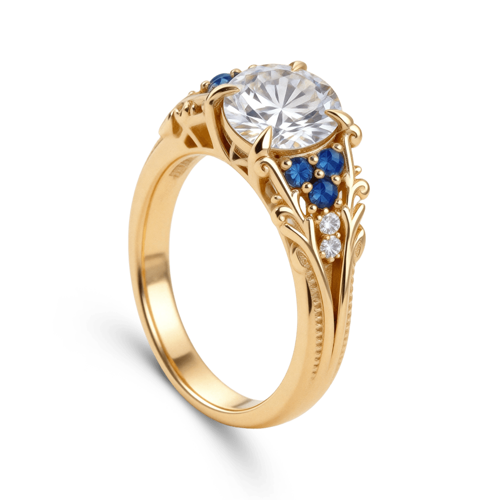 Gnoce Nature-Inspired Round-cut Engagement Ring_5