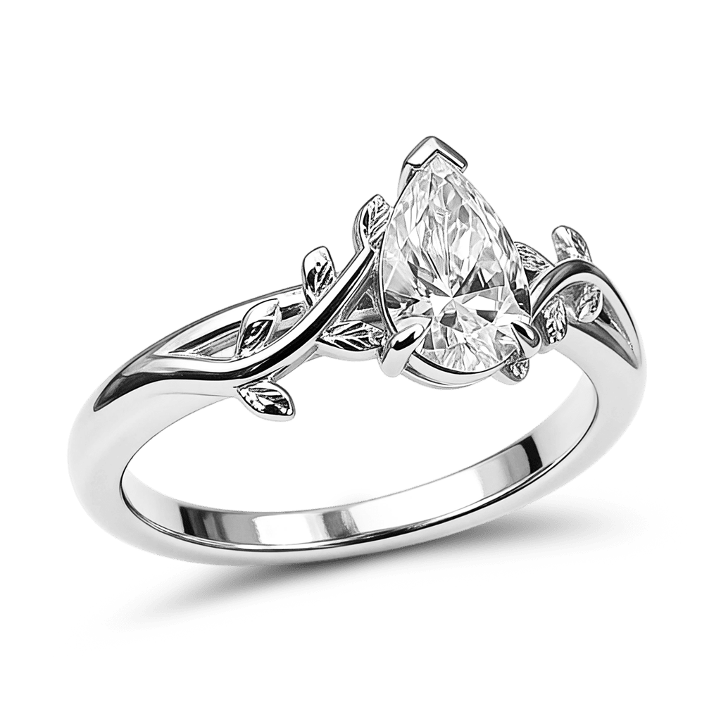 Gnoce Vintage Style Twig Pear-cut Engagement Ring_4