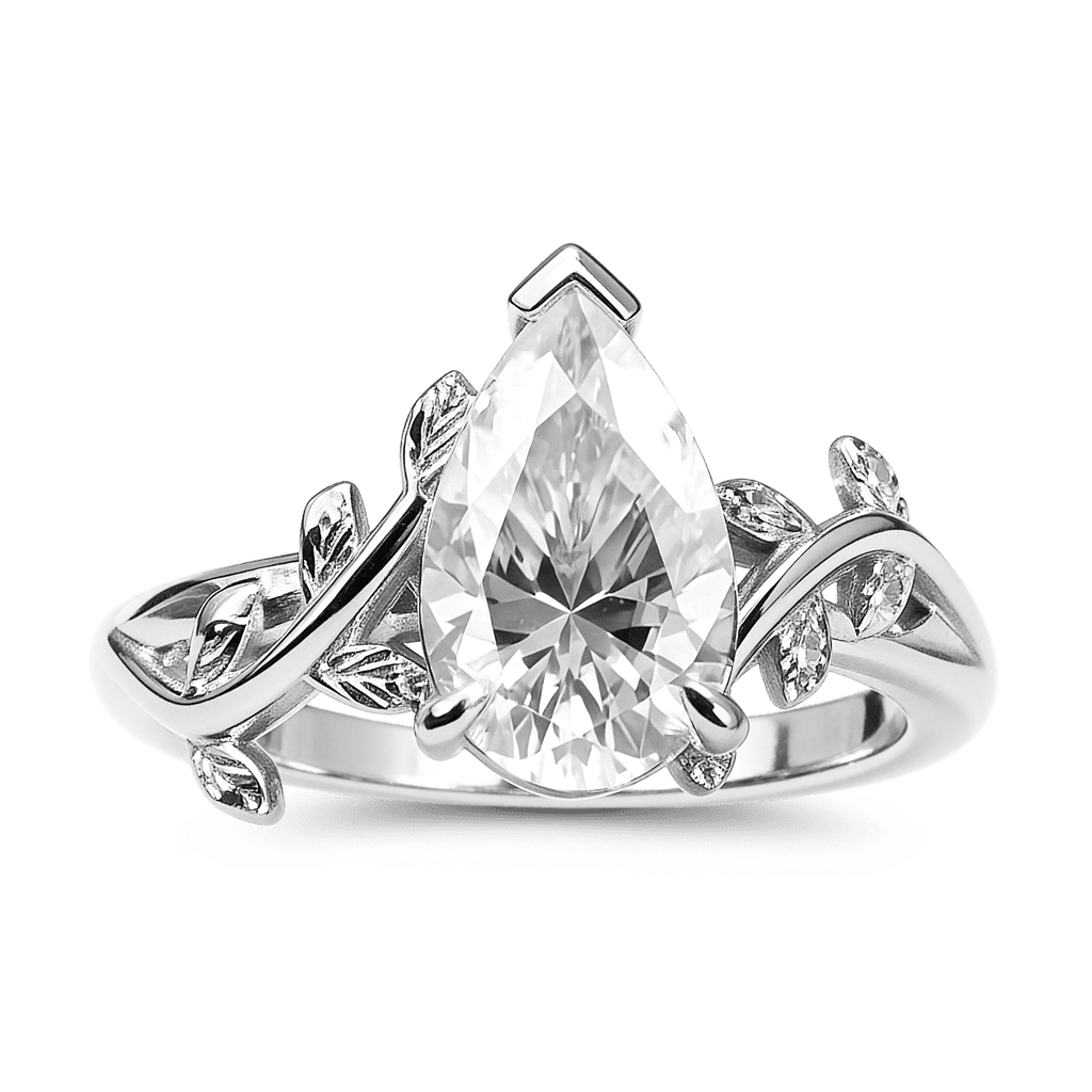 Gnoce Vintage Style Twig Pear-cut Engagement Ring_1