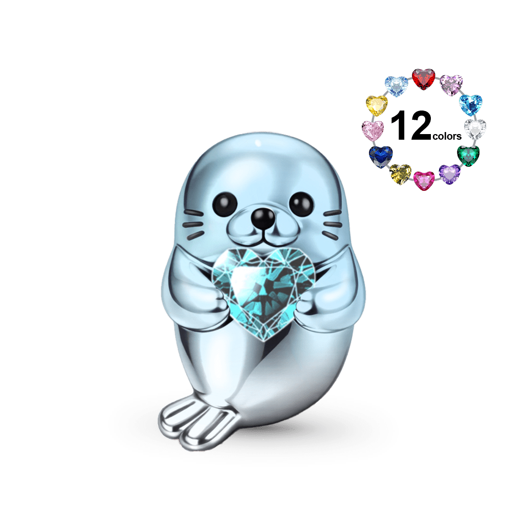 Gnoce Seal Embraces Love Birthstone Stopper Charm_1