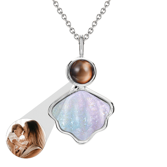 Gnoce Personalized Shell Necklace with Photo Pearl_1