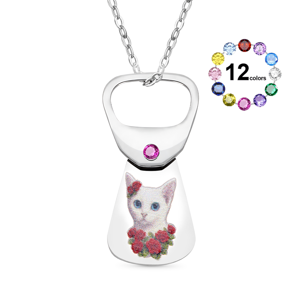 Gnoce Custom Pet Photo Necklace Cans Pendant Gift for Pet Lover_1
