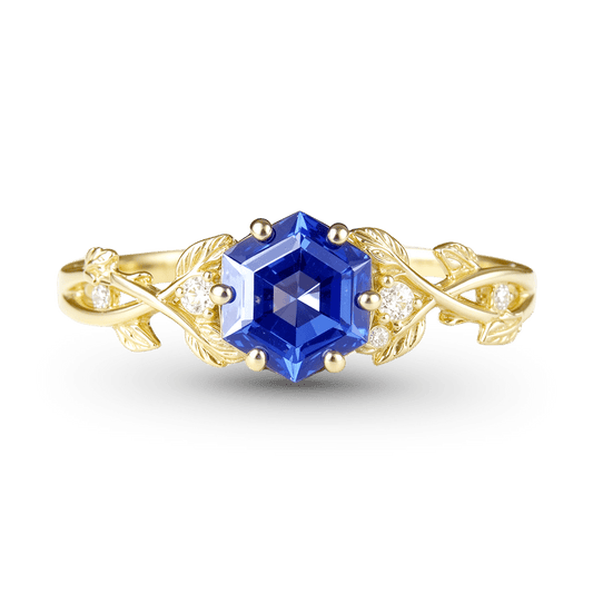 Gnoce Nature-Inspired Vine Hexagon-Cut Engagement Ring_1