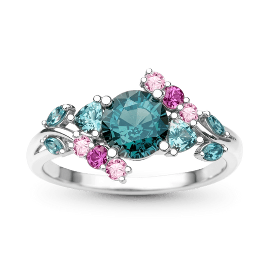 Gnoce Floral Cluster Round- Cut Engagement Ring_1