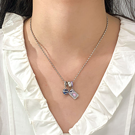 Gnoce Blue Magic Heart and the Magician Tarot Pendant Necklace Set_2