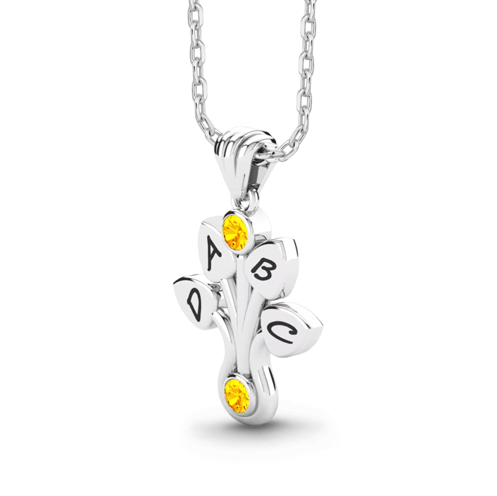 Gnoce Personalized Multi-letter Family Flower Necklace for Women_4