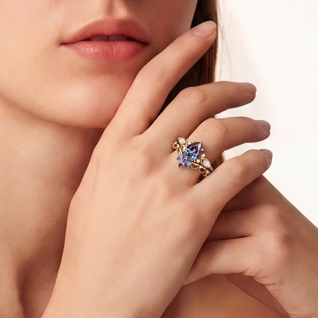 Gnoce Morning Glory Inspired Pear-Cut Engagement Ring_2