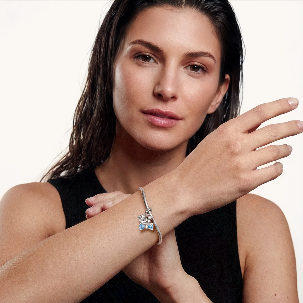 Gnoce Cat Customized Birthstone Pendant Dangle Charm_4