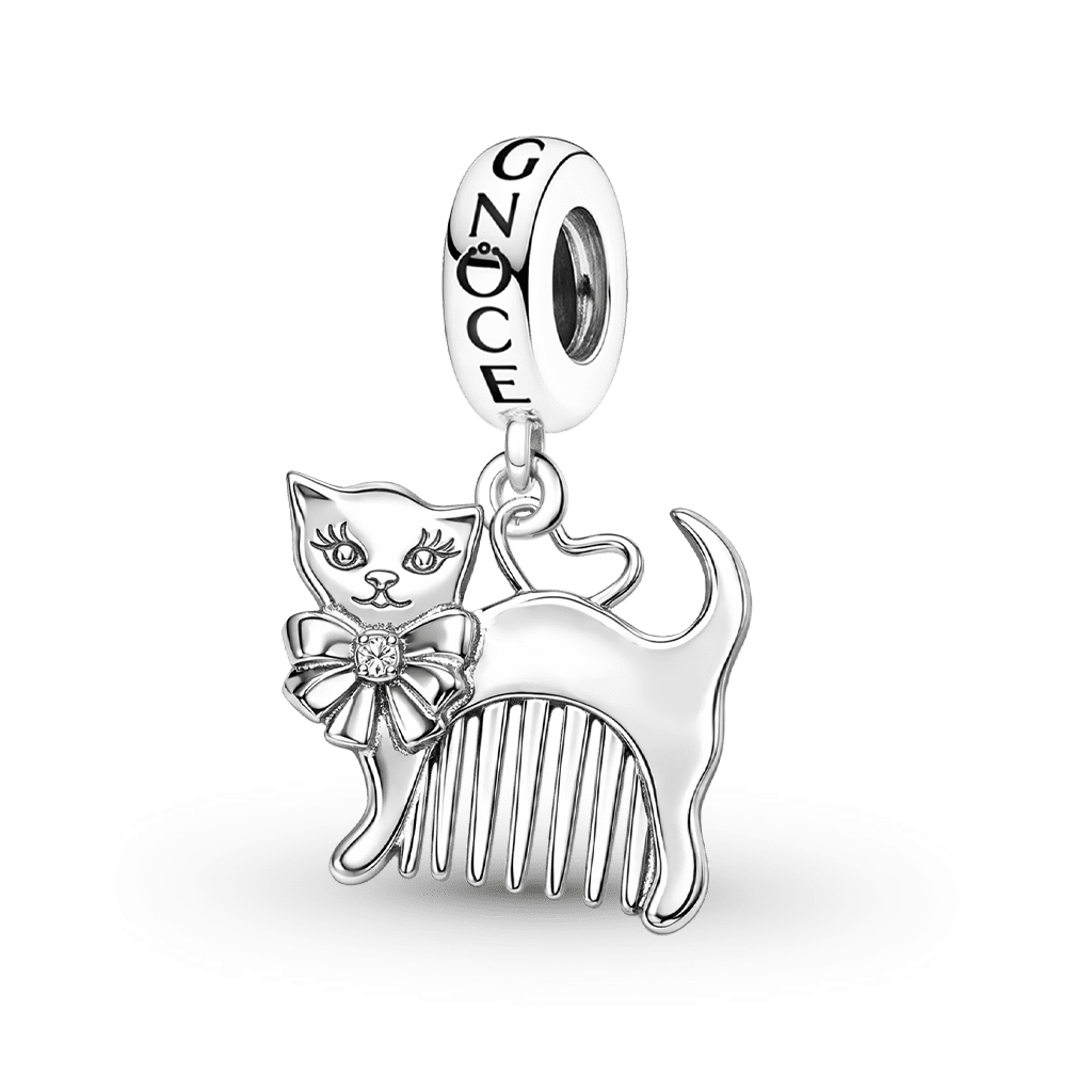 Gnoce Cat with Comb Pendant Dangle Charm_1