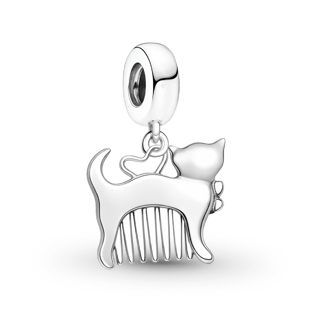 Gnoce Cat with Comb Pendant Dangle Charm_5