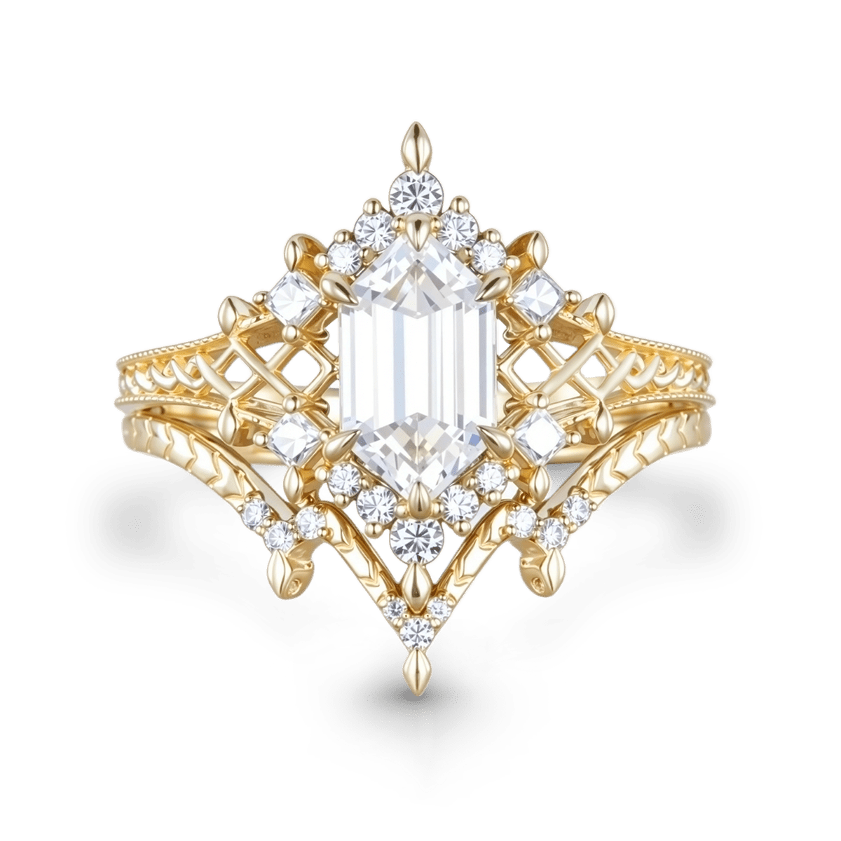 Gnoce Gothic Hexagon Celtic Love Knot Ring Set_1