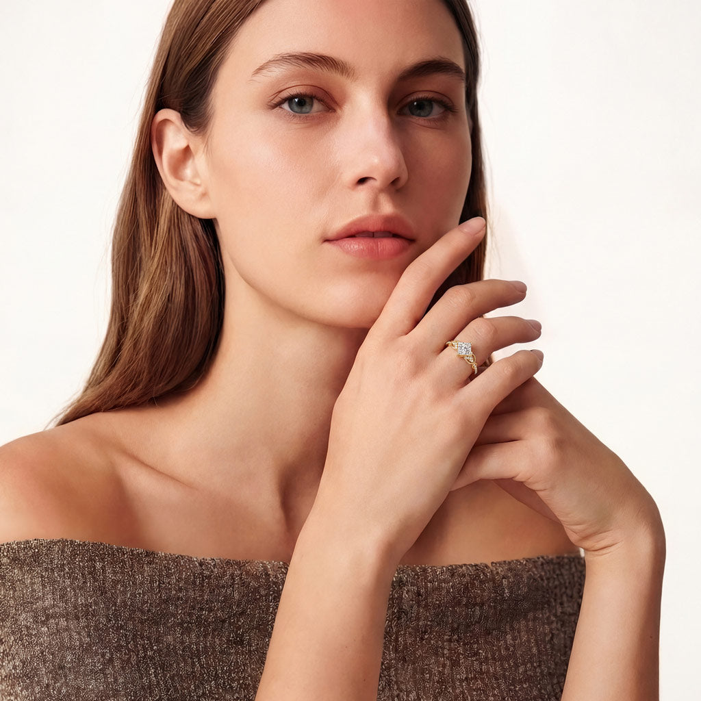 Gnoce Unique Twist Princess-cut Engagement Ring_3