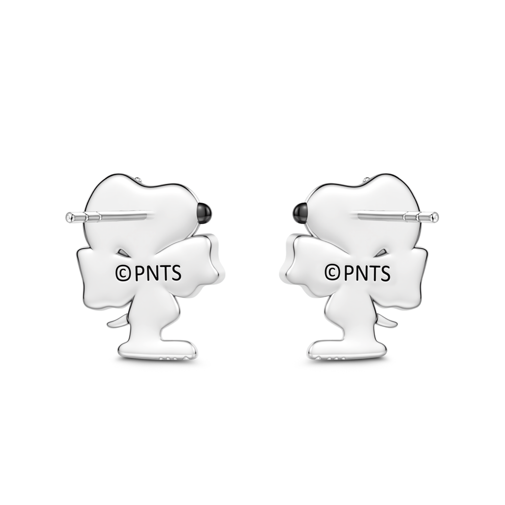 Gnoce Peanuts Snoopy Wearing Bow Stud Earrings_4