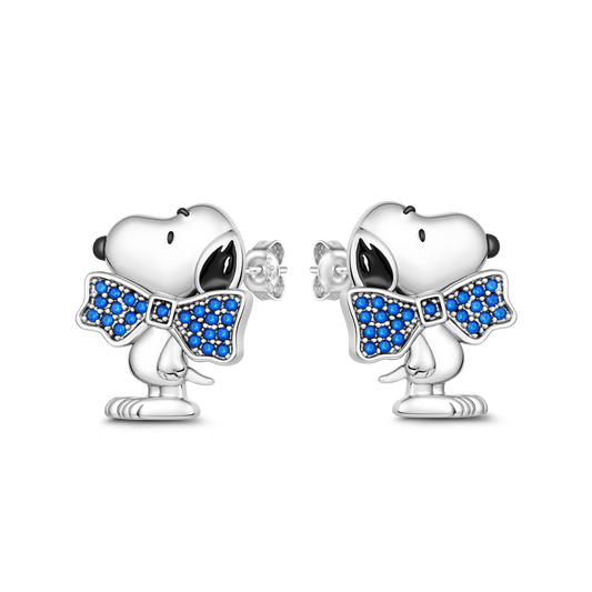 Gnoce Peanuts Snoopy Wearing Bow Stud Earrings_1