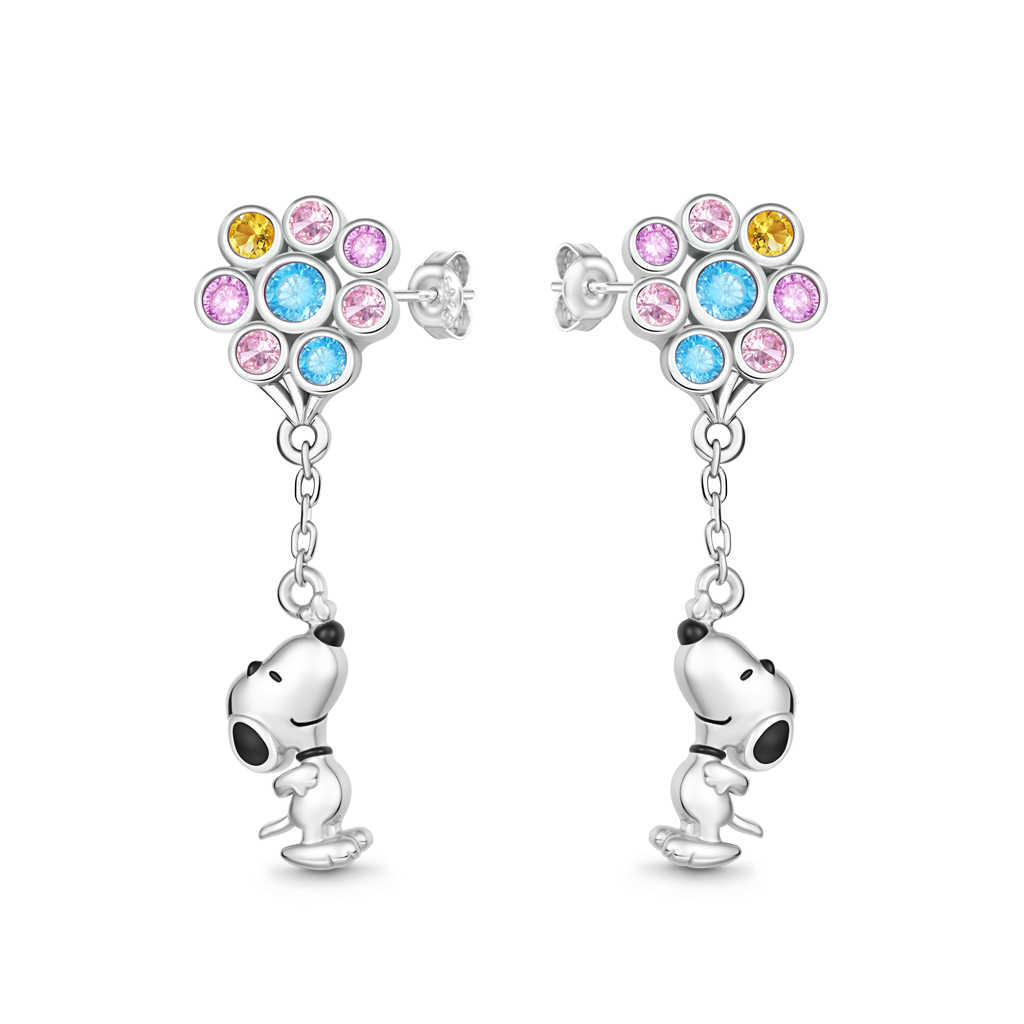 Gnoce Peanuts Snoopy Colorful Balloons Drop Earrings_1