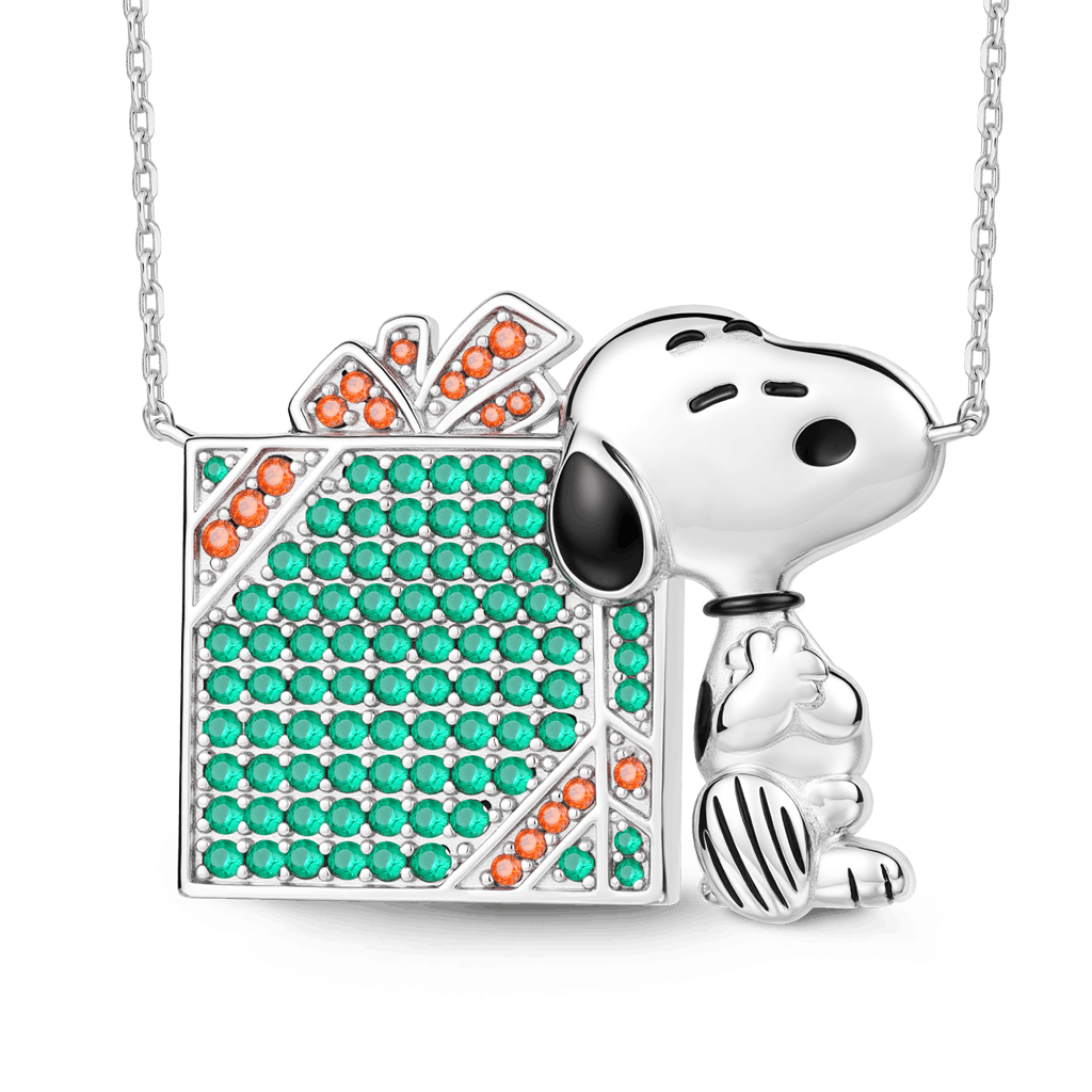 Gnoce Peanuts Snoopy Gift Box Personalized Memorial Photo Pendant Necklace_4