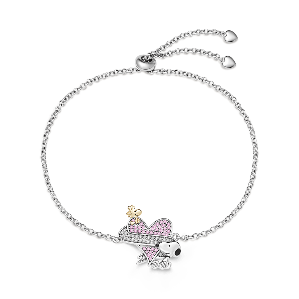 Gnoce Peanuts Snoopy Woodstock Heart Adjustable Bracelet_1