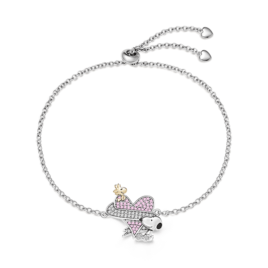 Gnoce Peanuts Snoopy Woodstock Heart Adjustable Bracelet_1
