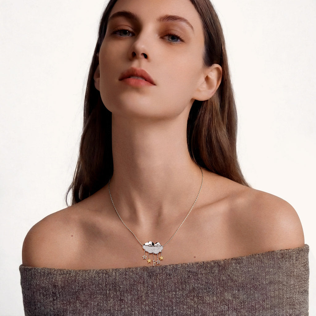 Gnoce Peanuts Snoopy Dream Glowing Stars Pendant Necklace_3