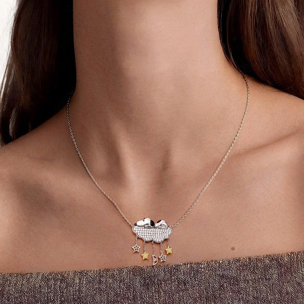 Gnoce Peanuts Snoopy Dream Glowing Stars Pendant Necklace_2