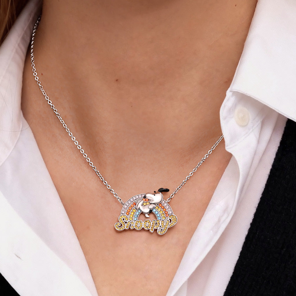 Gnoce Peanuts Snoopy Rainbow Pendant Necklace_2