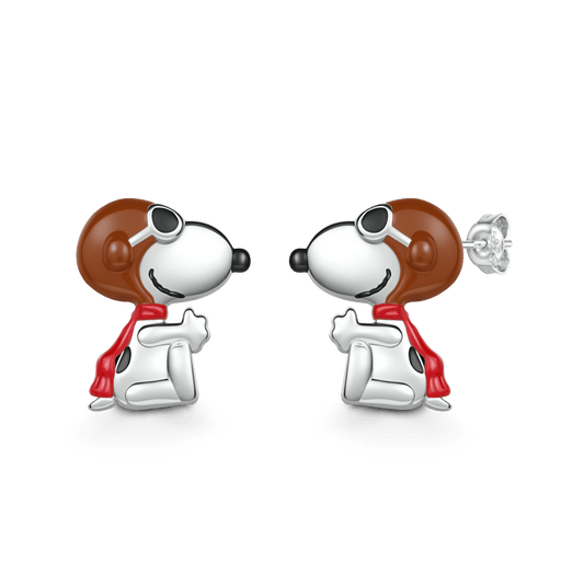 Gnoce Peanuts Snoopy Wearing Sunglasses Stud Earrings_1