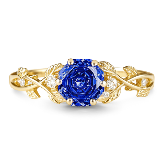 Gnoce Nature-Inspired Vine Hexagon-Cut Engagement Ring_1