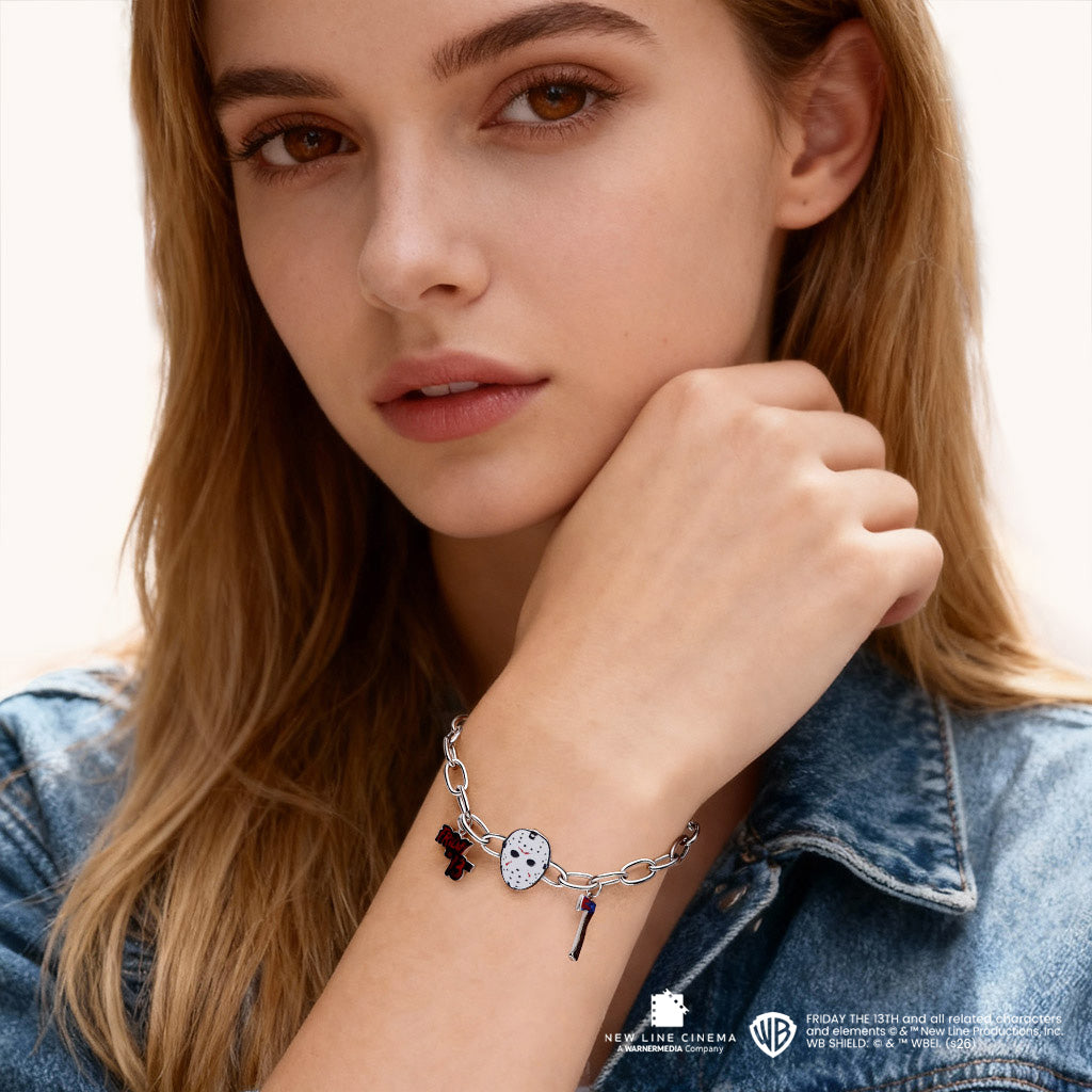 Gnoce Friday the 13th Jason Mask, Axe & Logo Chain Bracelet_3