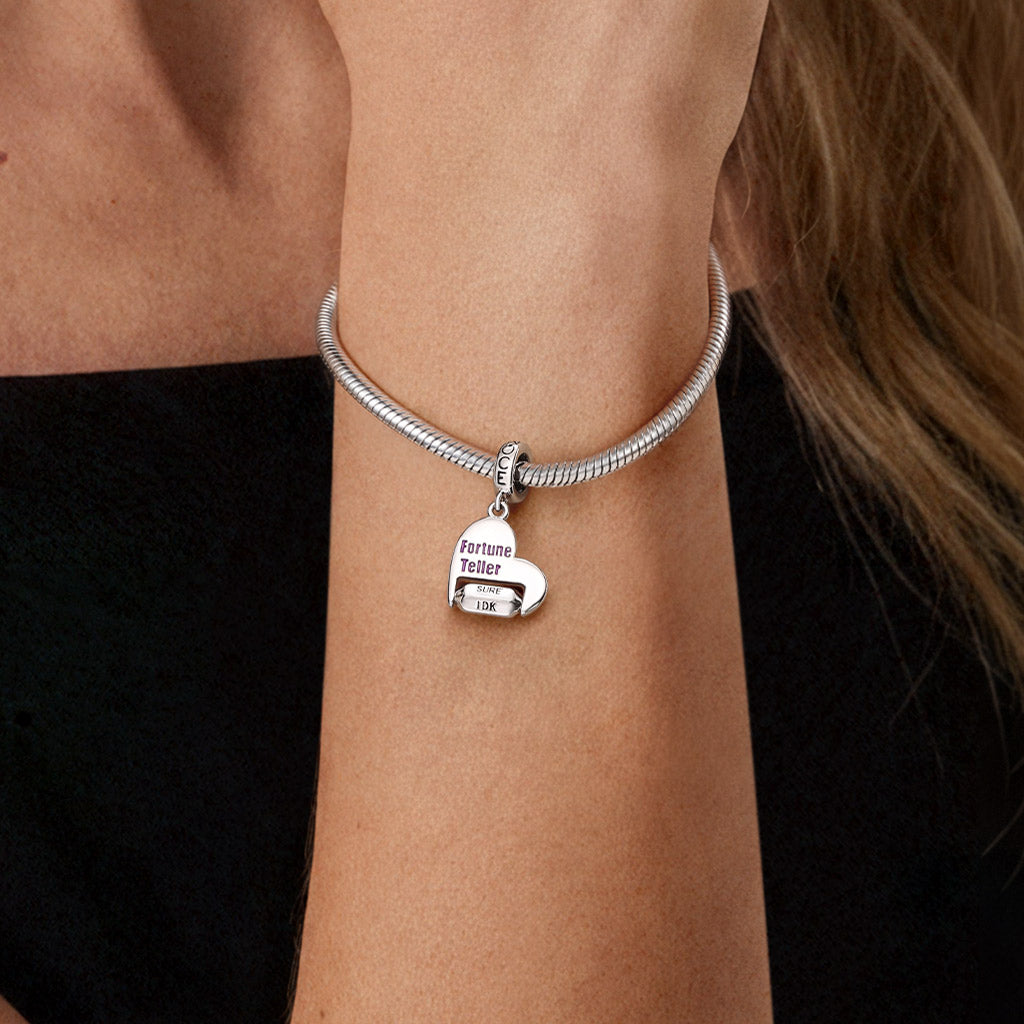 Gnoce Heart Rotating Fortune Teller Pendant Dangle Charm_3