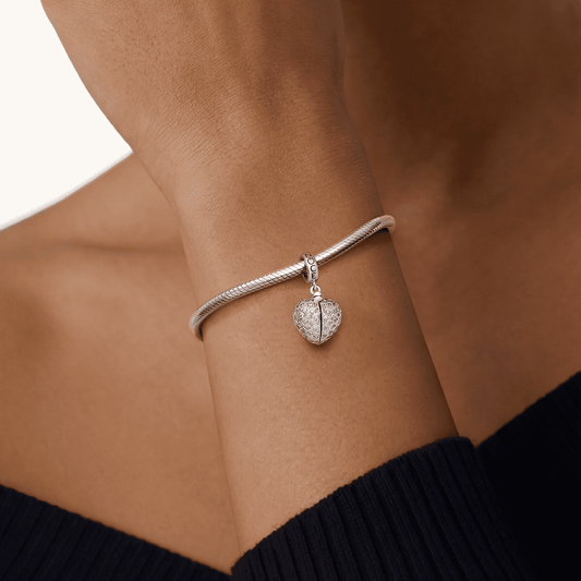 Gnoce Mom Angel Wings Heart Locket Pendant Dangle Charm_3